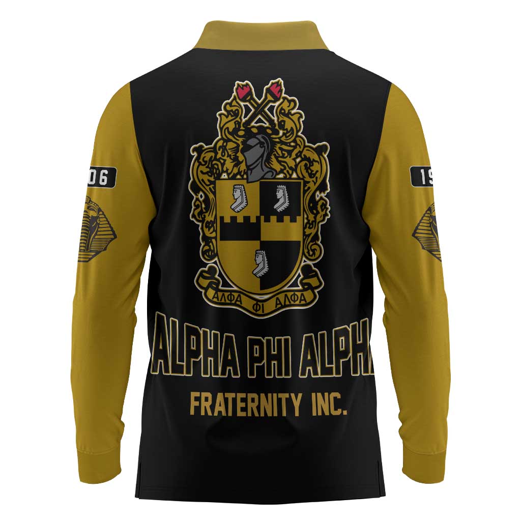 Alpha Phi Alpha Varsity Long Sleeve Polo Shirt Greek Letter Apparel