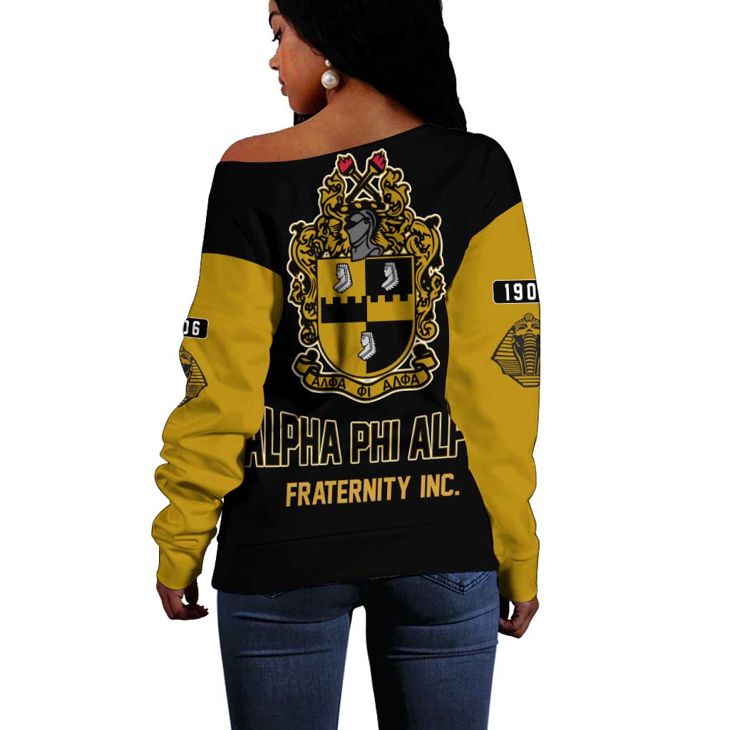 Alpha Phi Alpha Varsity Off Shoulder Sweater Greek Letter Apparel