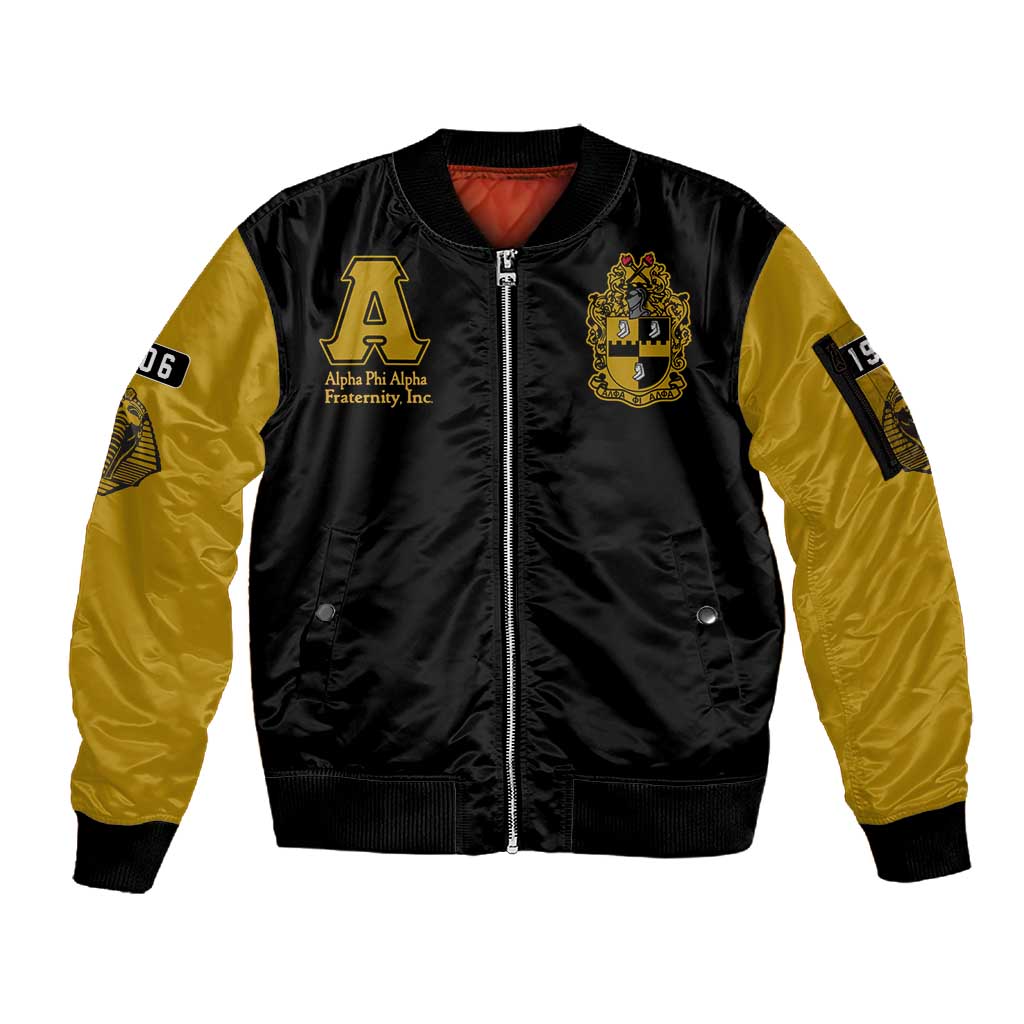 Alpha Phi Alpha Varsity Sleeve Zip Bomber Jacket Greek Letter Apparel