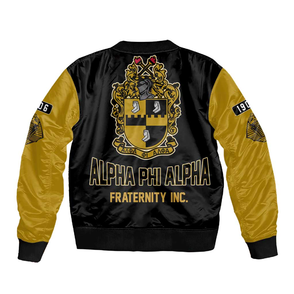 Alpha Phi Alpha Varsity Sleeve Zip Bomber Jacket Greek Letter Apparel