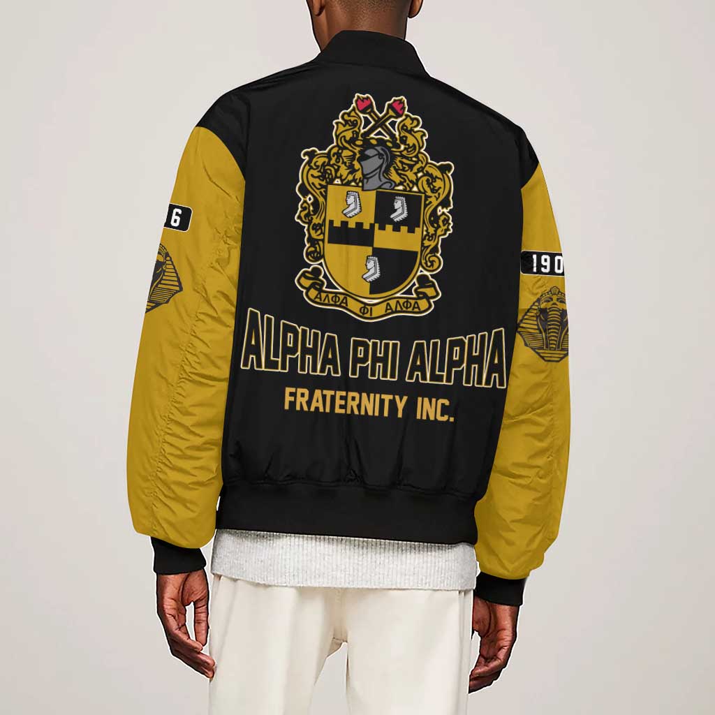 Alpha Phi Alpha Varsity Sleeve Zip Bomber Jacket Greek Letter Apparel