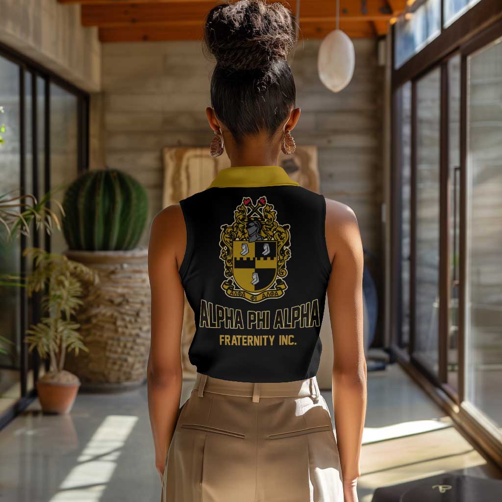 Alpha Phi Alpha Varsity Women Sleeveless Polo Shirt Greek Letter Apparel