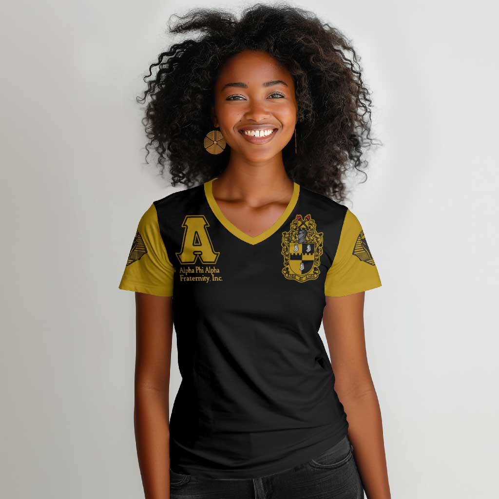 Alpha Phi Alpha Varsity Women V-Neck T-Shirt Greek Letter Apparel
