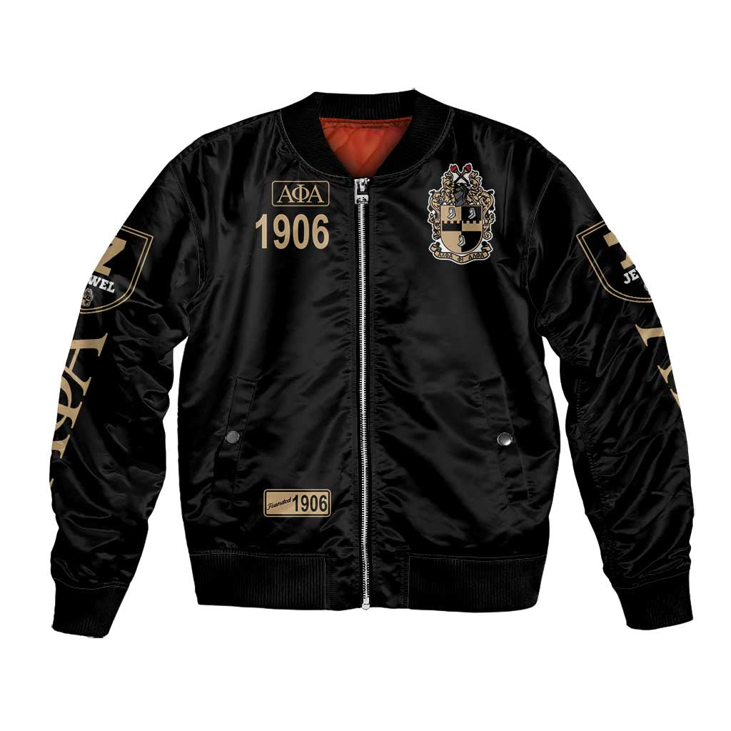 1906 Ice Cold Alpha Phi Alpha Giz Bomber Jacket Classic Fraternity