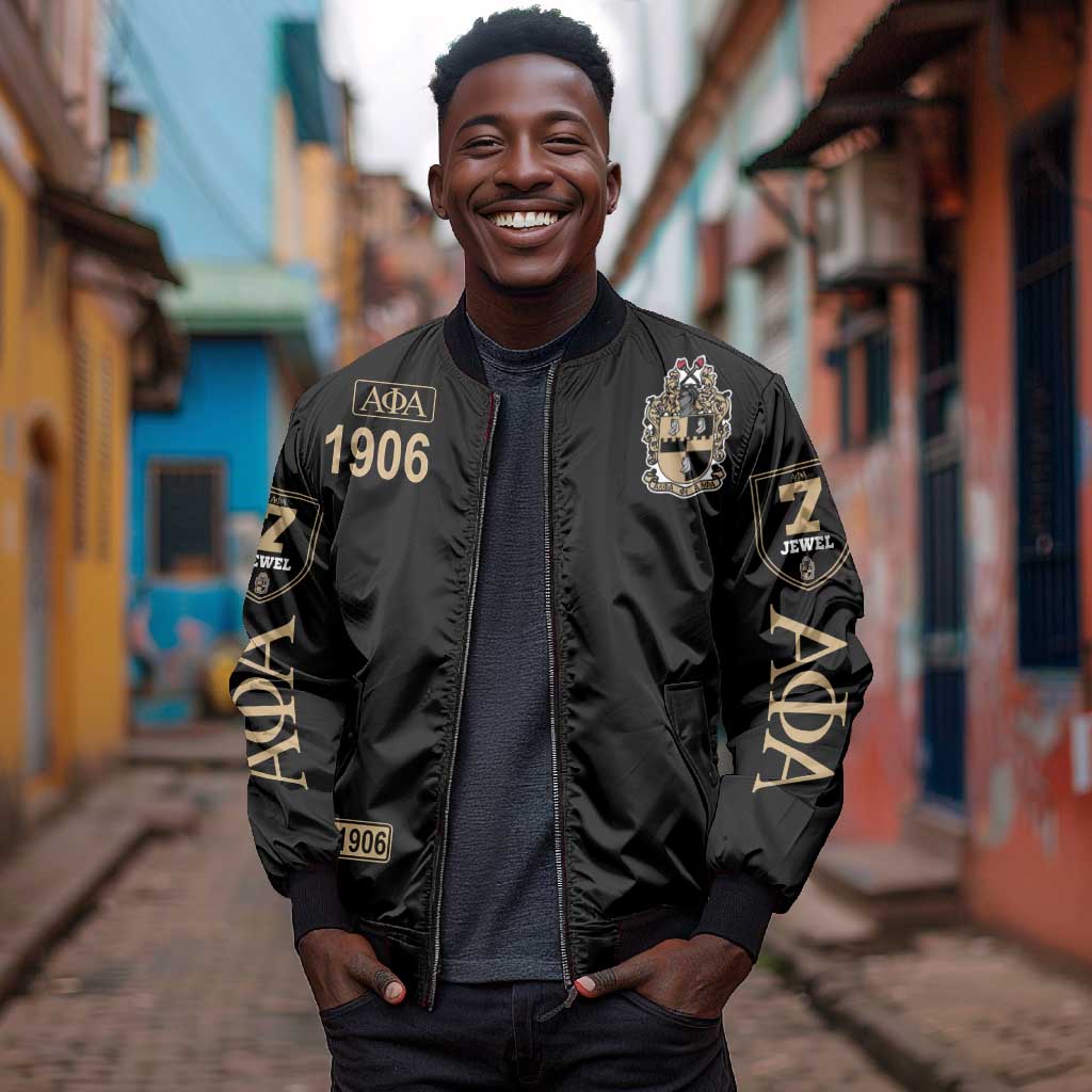 1906 Ice Cold Alpha Phi Alpha Giz Bomber Jacket Classic Fraternity