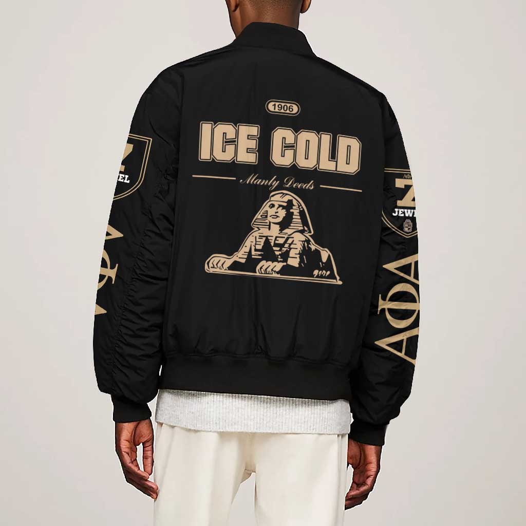1906 Ice Cold Alpha Phi Alpha Giz Bomber Jacket Classic Fraternity