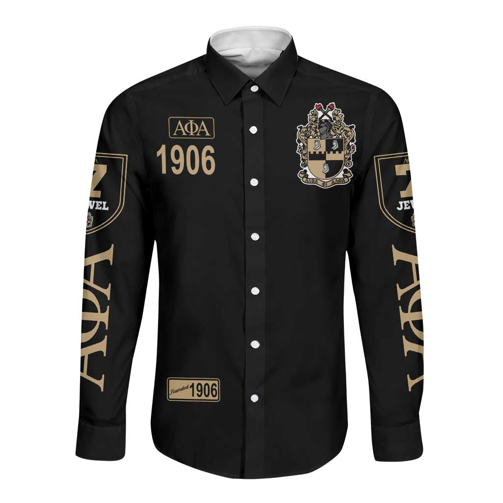 1906 Ice Cold Alpha Phi Alpha Giz Long Sleeve Button Shirt Classic Fraternity