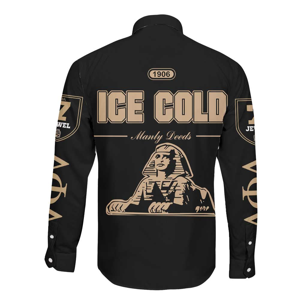 1906 Ice Cold Alpha Phi Alpha Giz Long Sleeve Button Shirt Classic Fraternity