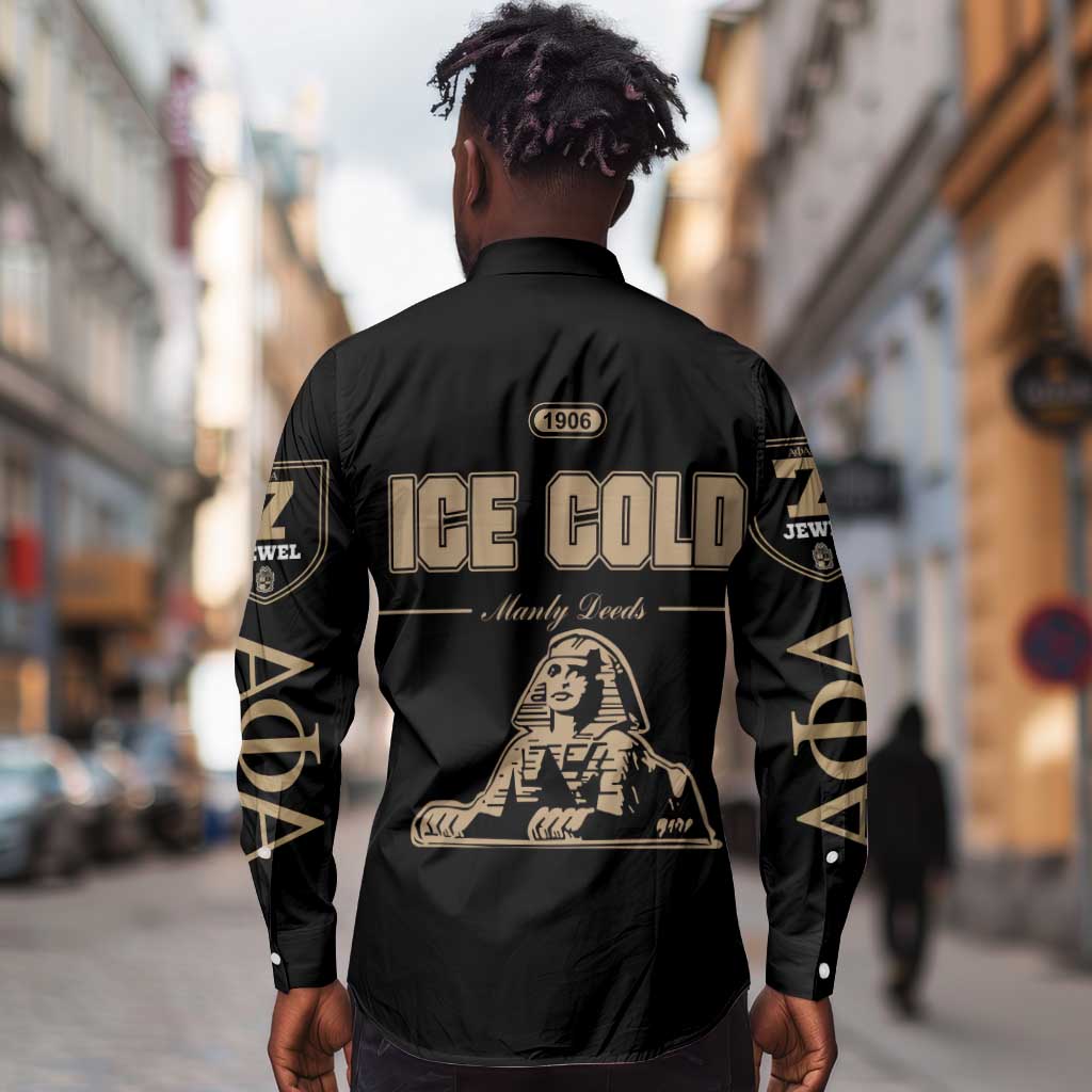 1906 Ice Cold Alpha Phi Alpha Giz Long Sleeve Button Shirt Classic Fraternity