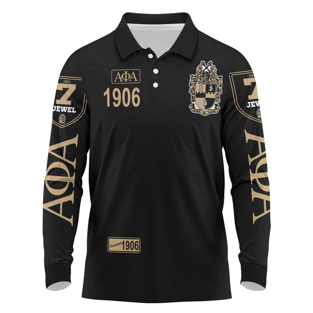1906 Ice Cold Alpha Phi Alpha Giz Long Sleeve Polo Shirt Classic Fraternity