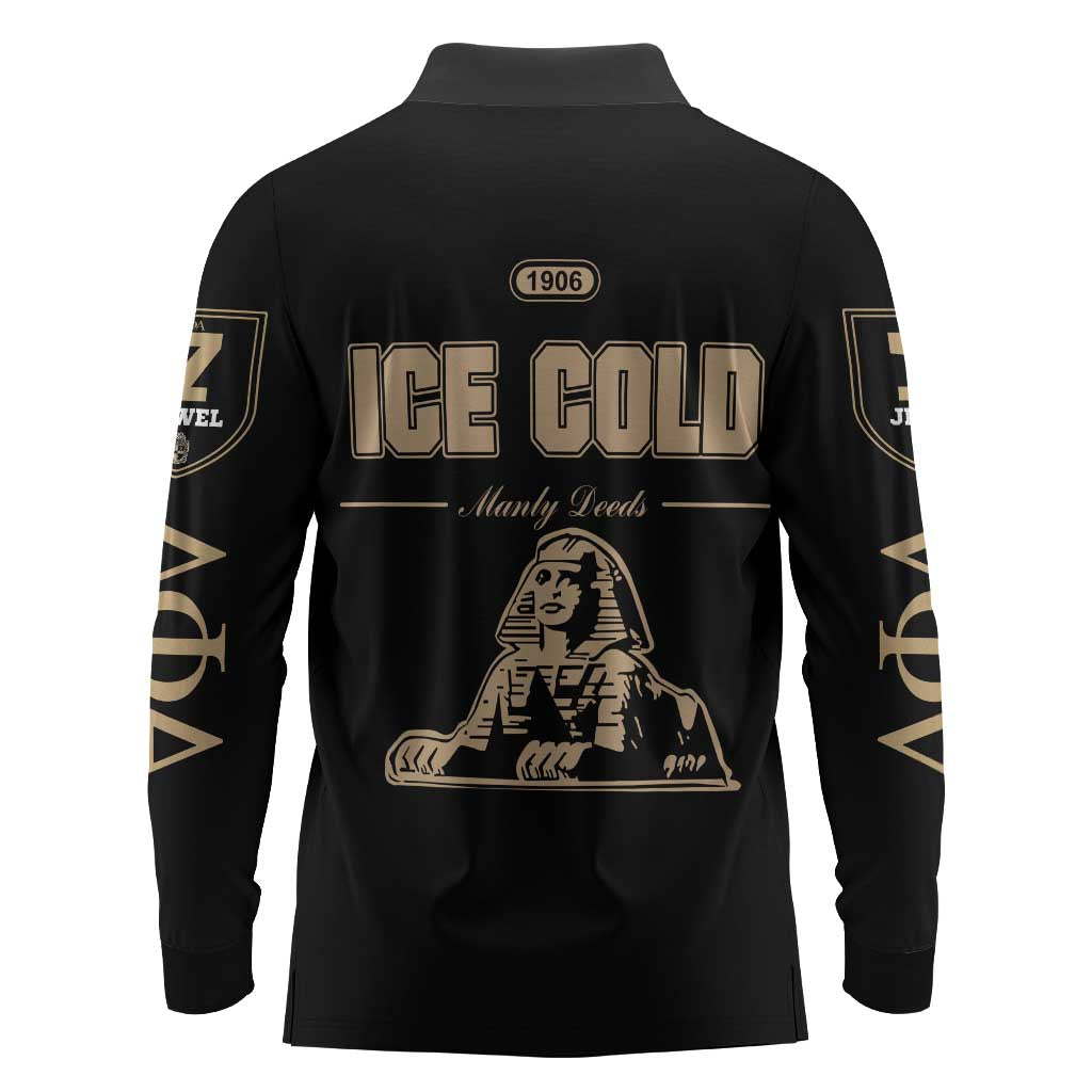 1906 Ice Cold Alpha Phi Alpha Giz Long Sleeve Polo Shirt Classic Fraternity