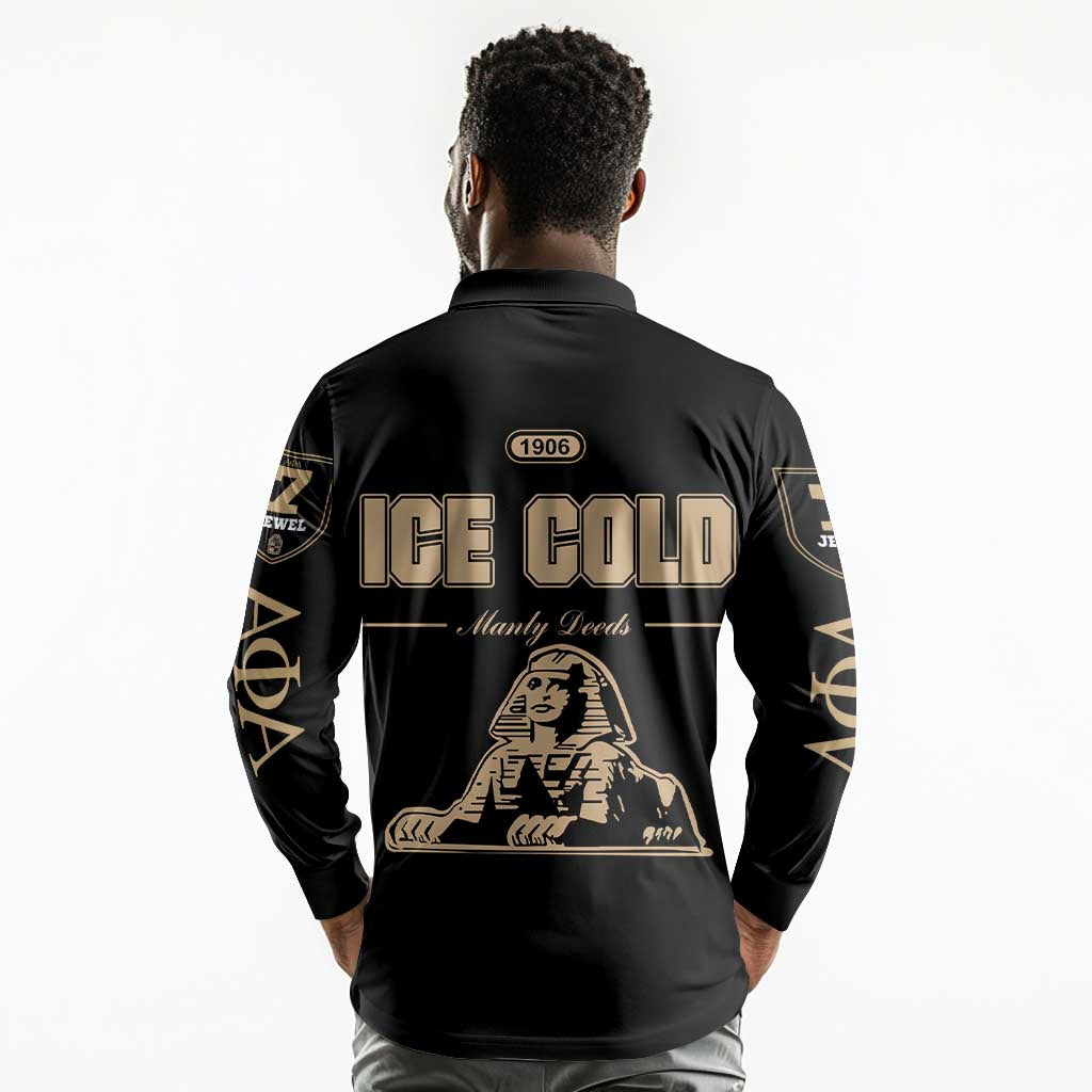 1906 Ice Cold Alpha Phi Alpha Giz Long Sleeve Polo Shirt Classic Fraternity