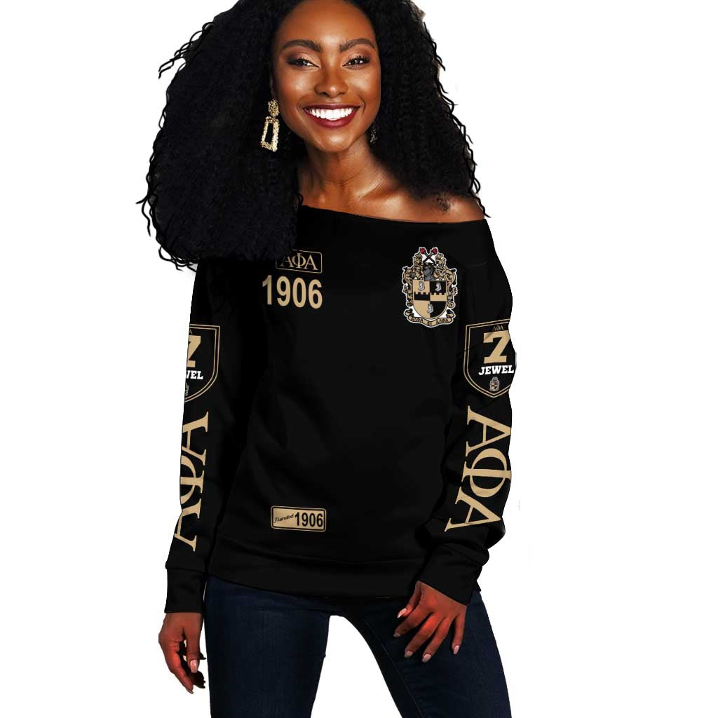 1906 Ice Cold Alpha Phi Alpha Giz Off Shoulder Sweater Classic Fraternity