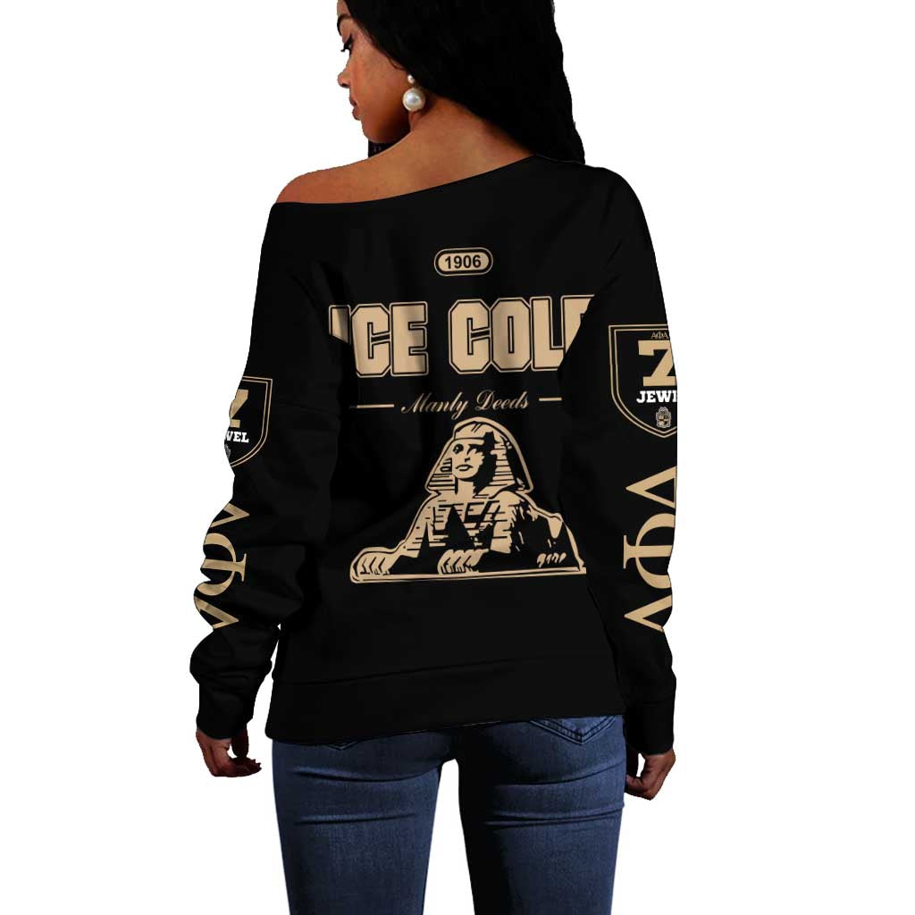 1906 Ice Cold Alpha Phi Alpha Giz Off Shoulder Sweater Classic Fraternity