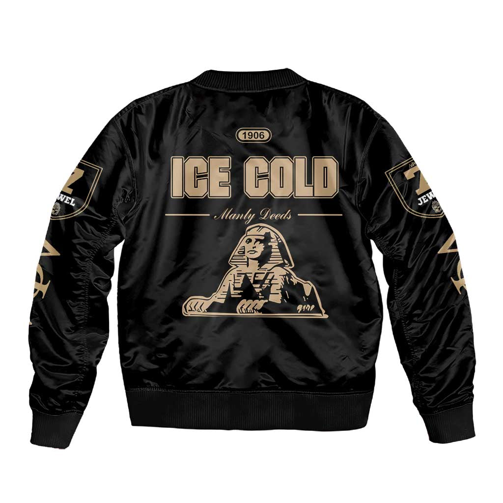 1906 Ice Cold Alpha Phi Alpha Giz Sleeve Zip Bomber Jacket Classic Fraternity