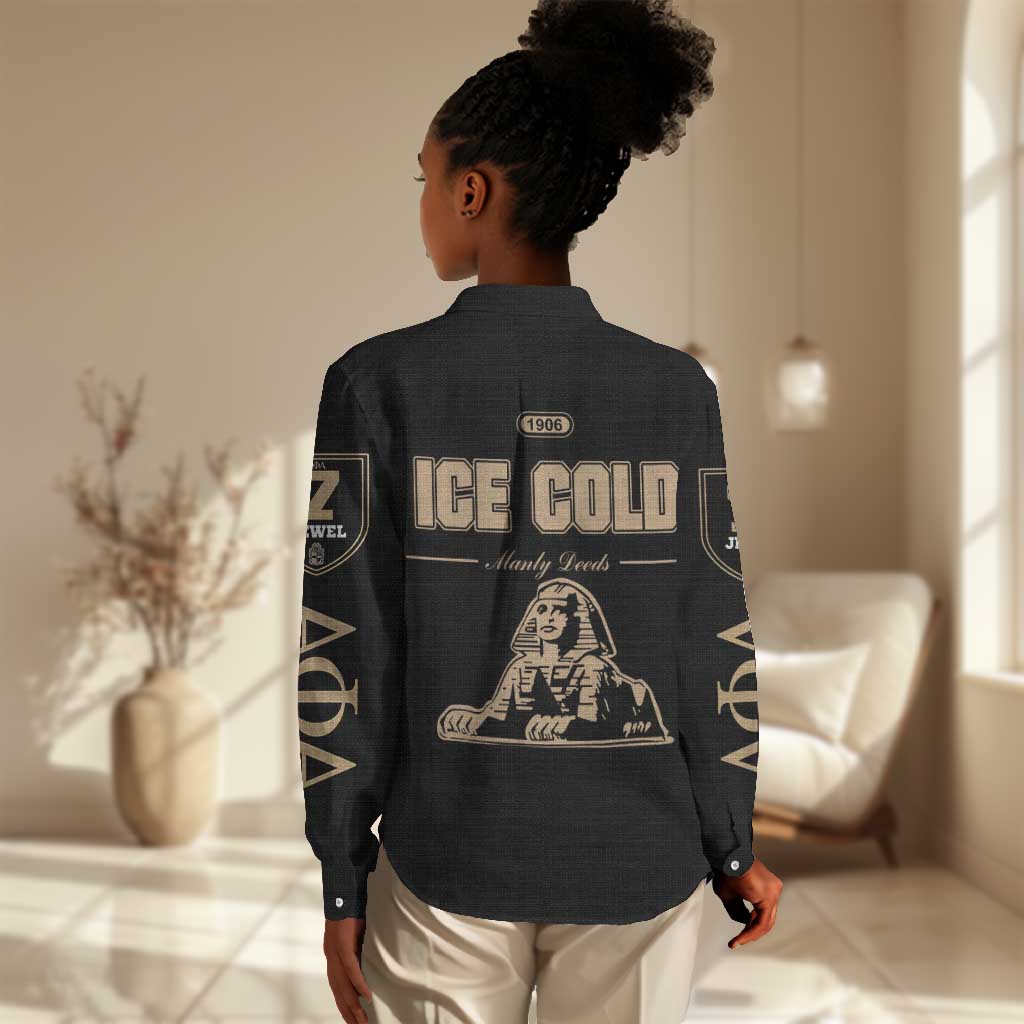 1906 Ice Cold Alpha Phi Alpha Giz Women Casual Shirt Classic Fraternity