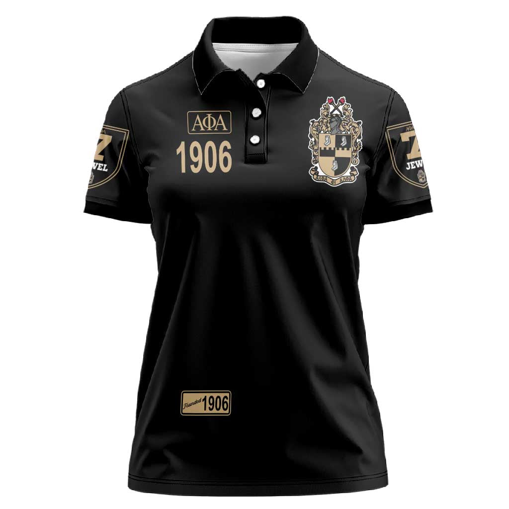 1906 Ice Cold Alpha Phi Alpha Giz Women Polo Shirt Classic Fraternity