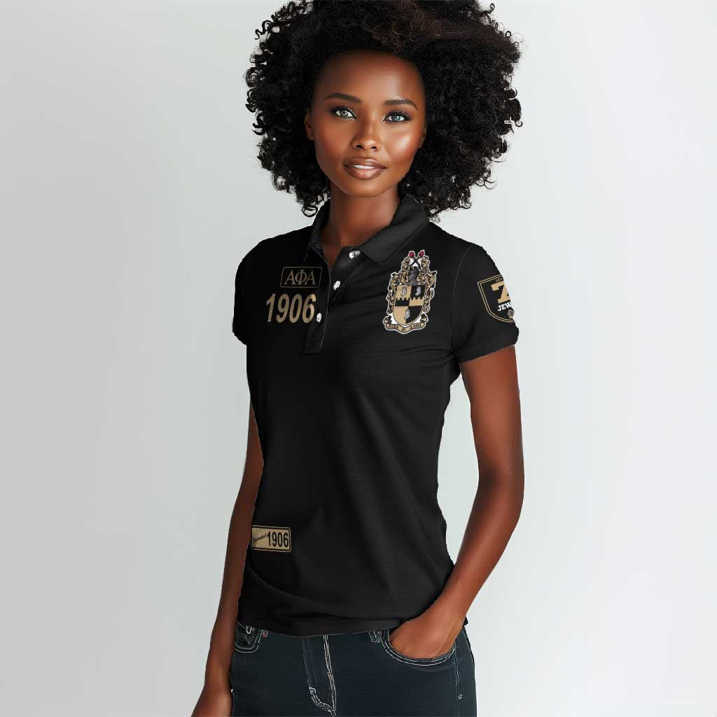 1906 Ice Cold Alpha Phi Alpha Giz Women Polo Shirt Classic Fraternity