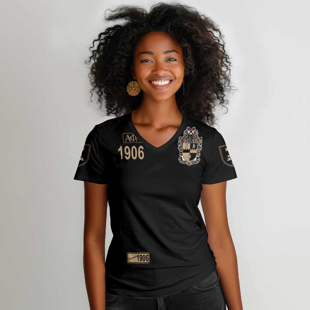 1906 Ice Cold Alpha Phi Alpha Giz Women V-Neck T-Shirt Classic Fraternity