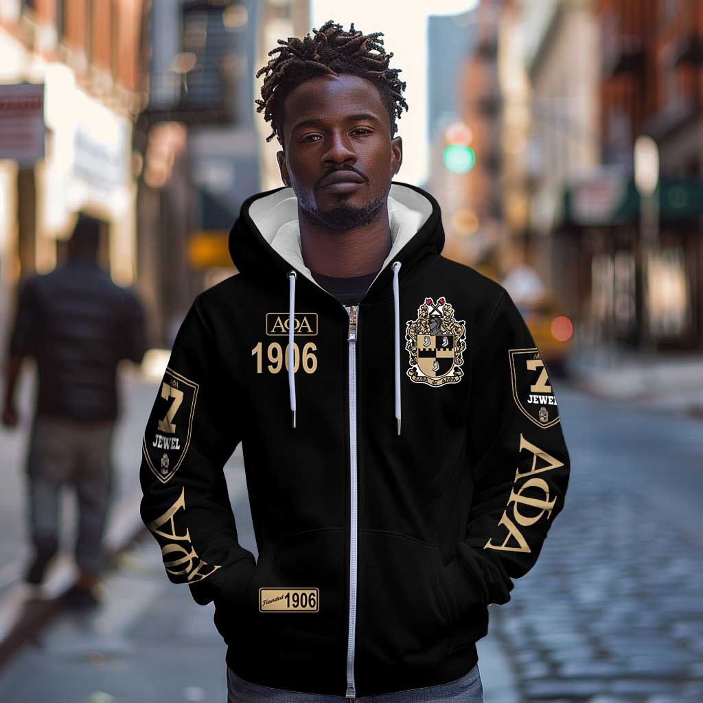 1906 Ice Cold Alpha Phi Alpha Giz Zip Hoodie Classic Fraternity