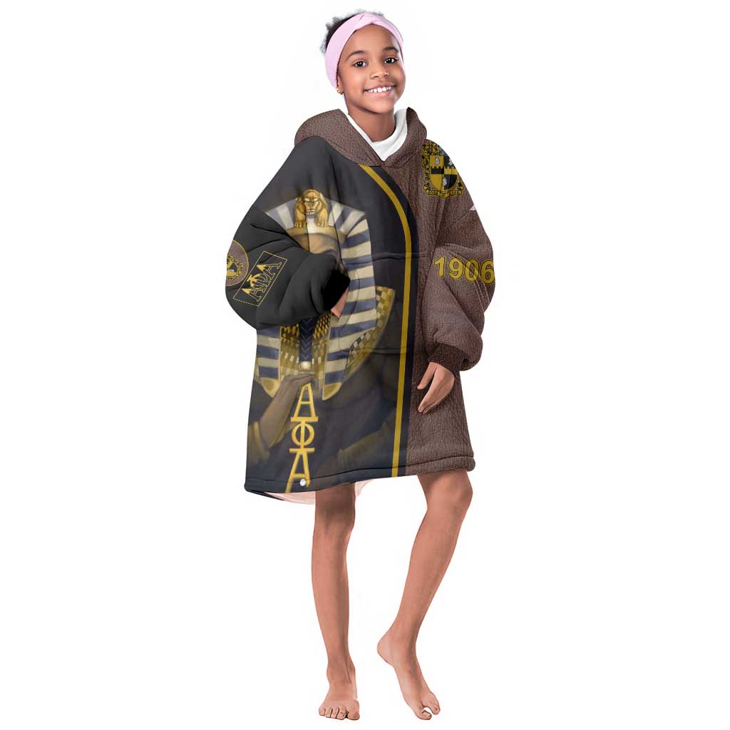 Alpha Phi Alpha 1906 King Pharaoh Kid Wearable Blanket Hoodie Stylish Fraternity
