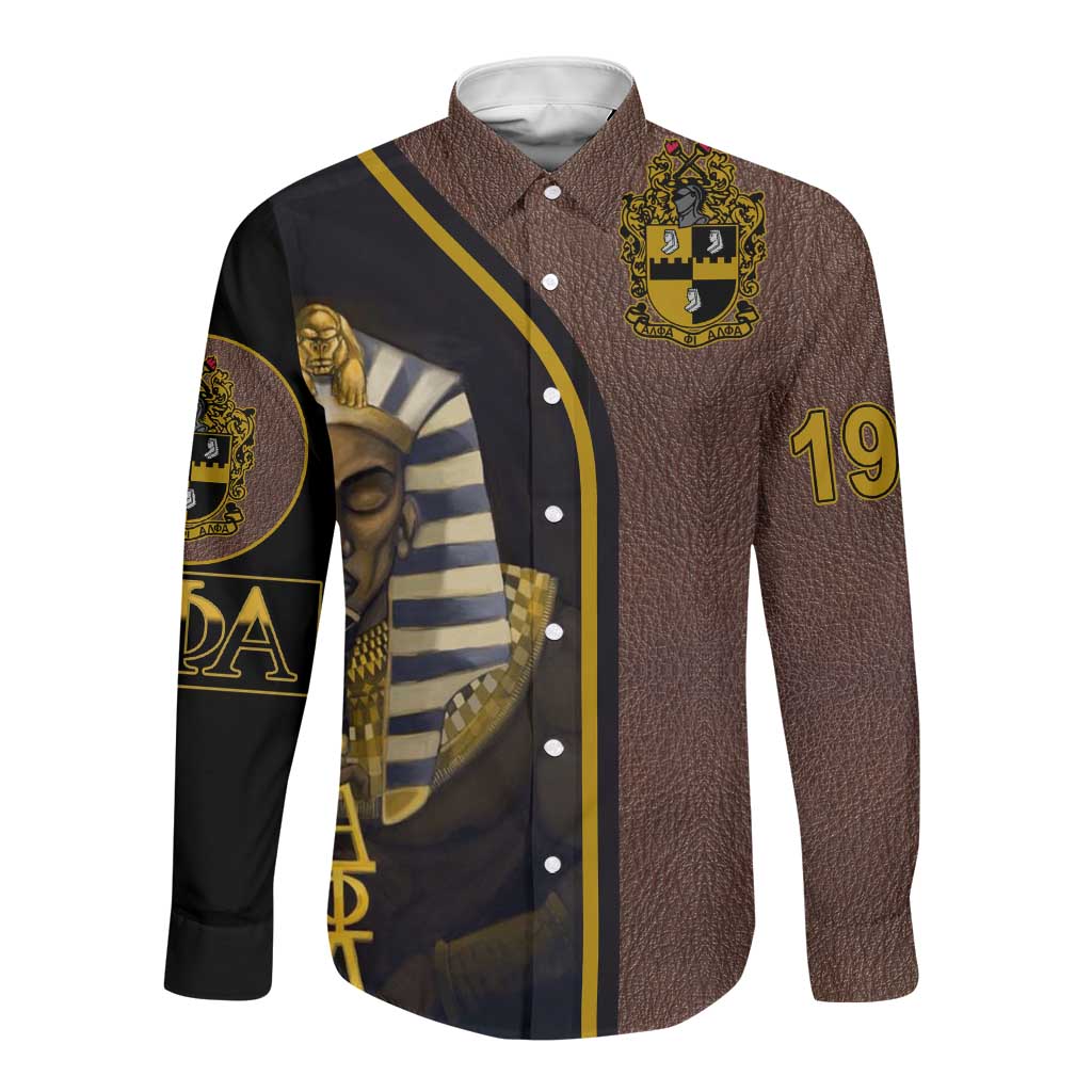 Alpha Phi Alpha 1906 King Pharaoh Long Sleeve Button Shirt Stylish Fraternity