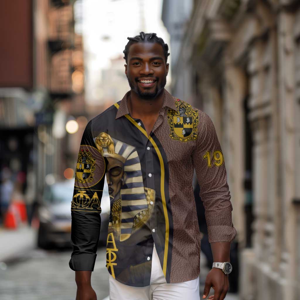 Alpha Phi Alpha 1906 King Pharaoh Long Sleeve Button Shirt Stylish Fraternity
