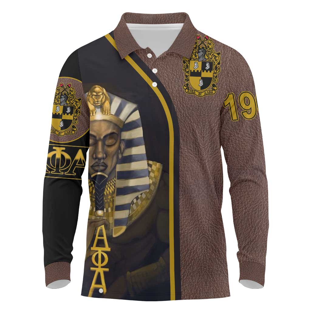 Alpha Phi Alpha 1906 King Pharaoh Long Sleeve Polo Shirt Stylish Fraternity