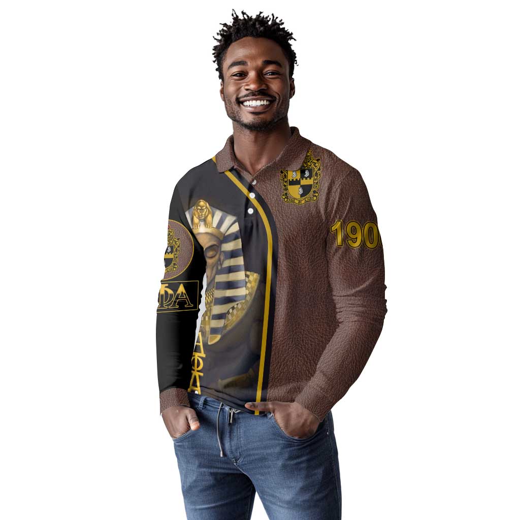 Alpha Phi Alpha 1906 King Pharaoh Long Sleeve Polo Shirt Stylish Fraternity