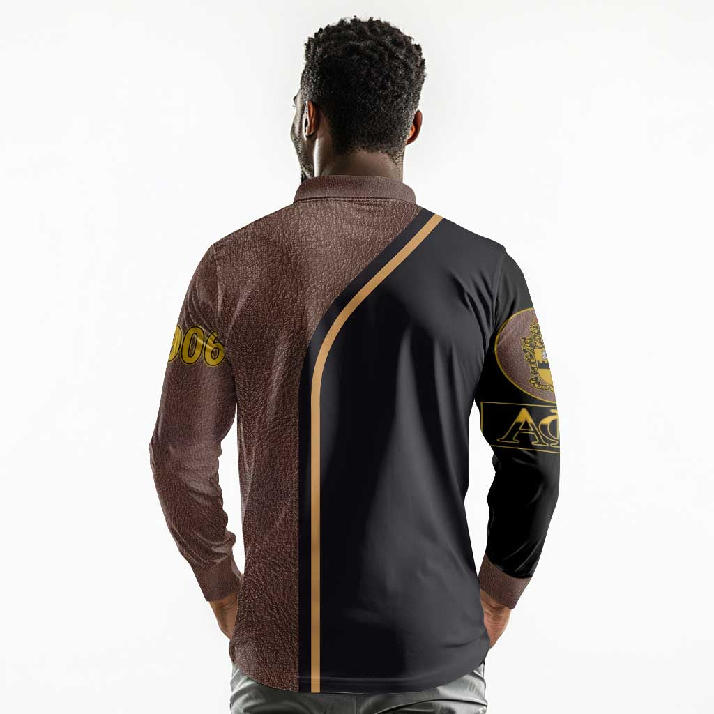 Alpha Phi Alpha 1906 King Pharaoh Long Sleeve Polo Shirt Stylish Fraternity