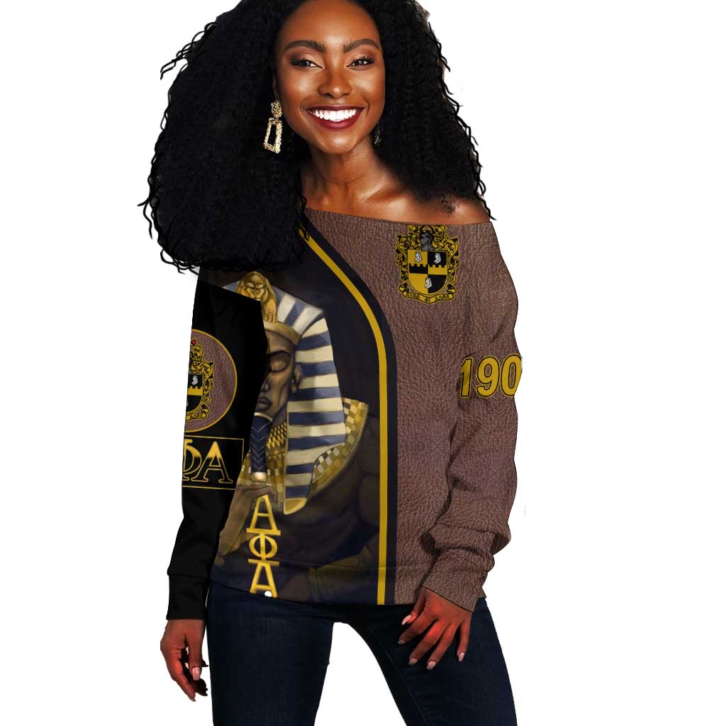 Alpha Phi Alpha 1906 King Pharaoh Off Shoulder Sweater Stylish Fraternity