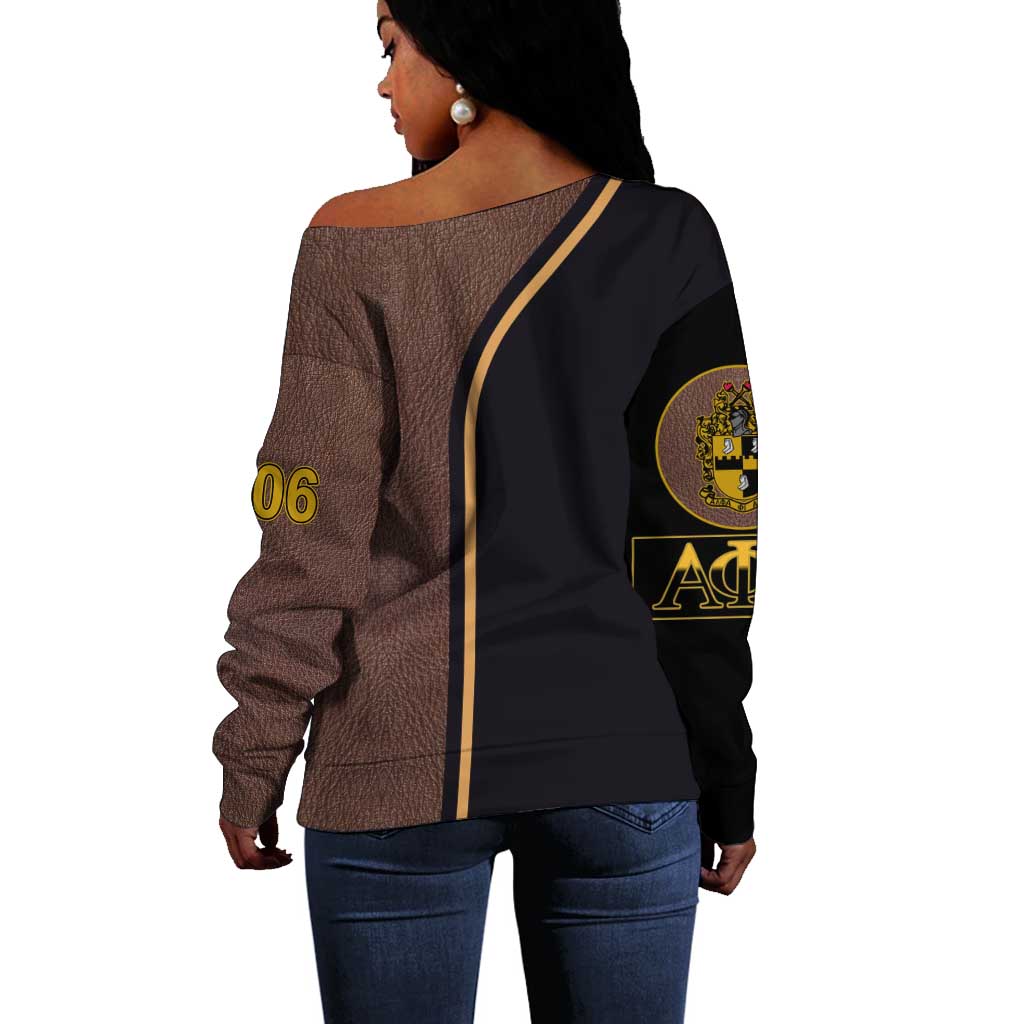 Alpha Phi Alpha 1906 King Pharaoh Off Shoulder Sweater Stylish Fraternity
