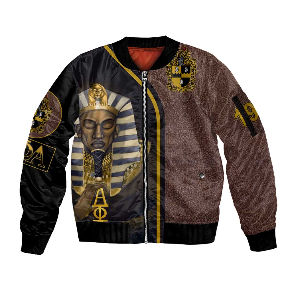 Alpha Phi Alpha 1906 King Pharaoh Sleeve Zip Bomber Jacket Stylish Fraternity