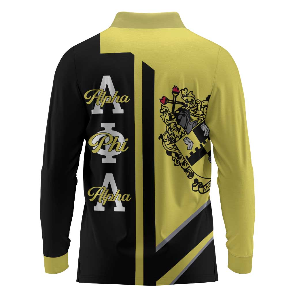 Alpha Phi Alpha Apa Half Concept Long Sleeve Polo Shirt Classic Fraternity
