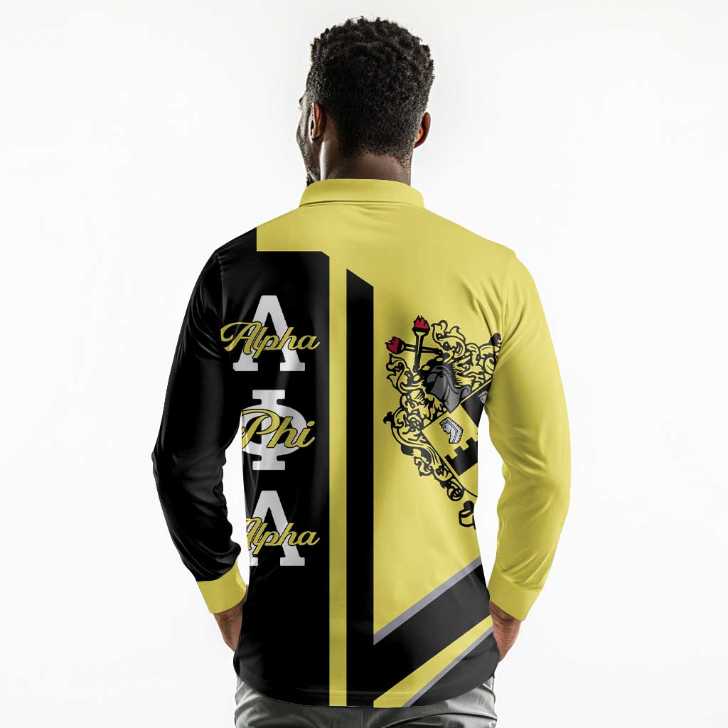 Alpha Phi Alpha Apa Half Concept Long Sleeve Polo Shirt Classic Fraternity