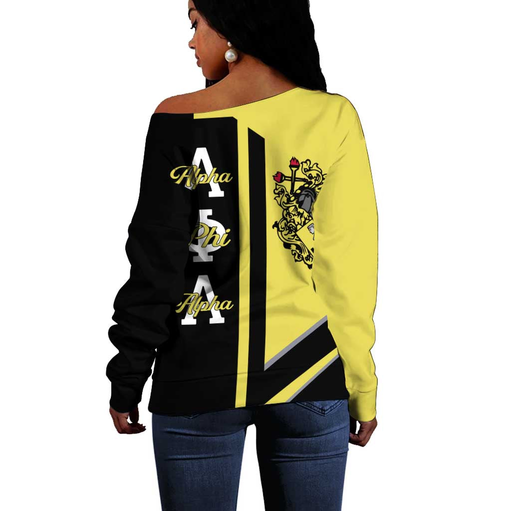 Alpha Phi Alpha Apa Half Concept Off Shoulder Sweater Classic Fraternity