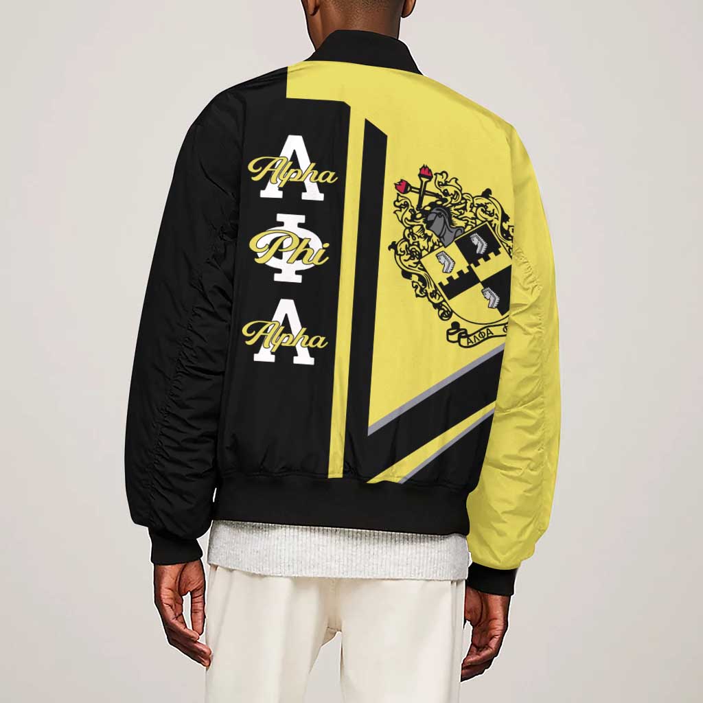 Alpha Phi Alpha Apa Half Concept Sleeve Zip Bomber Jacket Classic Fraternity
