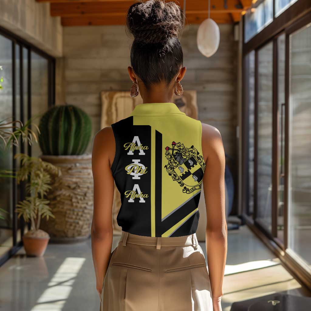 Alpha Phi Alpha Apa Half Concept Women Sleeveless Polo Shirt Classic Fraternity