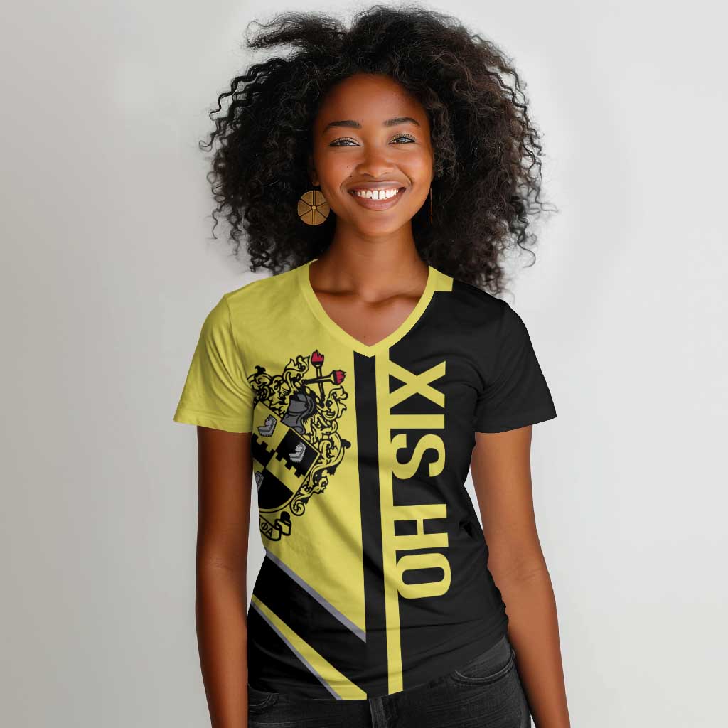 Alpha Phi Alpha Apa Half Concept Women V-Neck T-Shirt Classic Fraternity