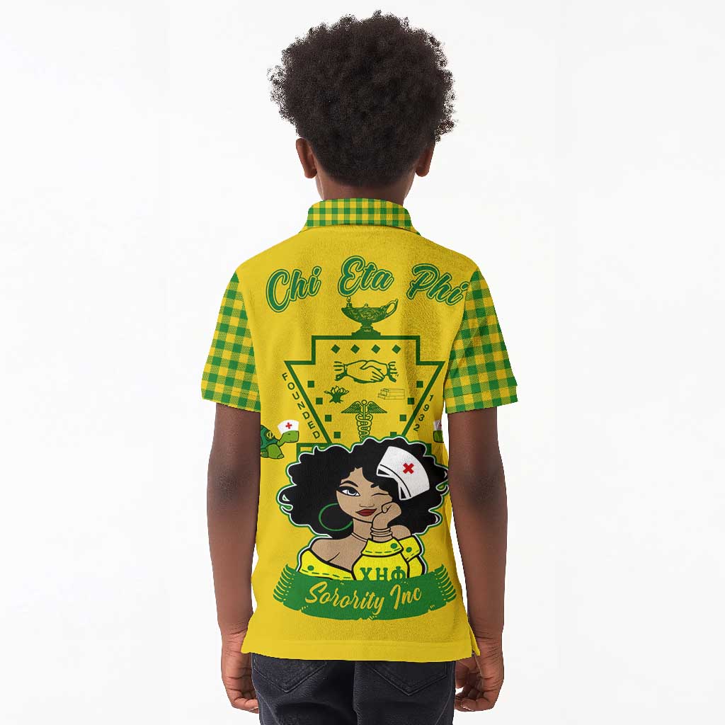 Chi Eta Phi Sorority Nurse Kid Polo Shirt Show Your Sorority Pride