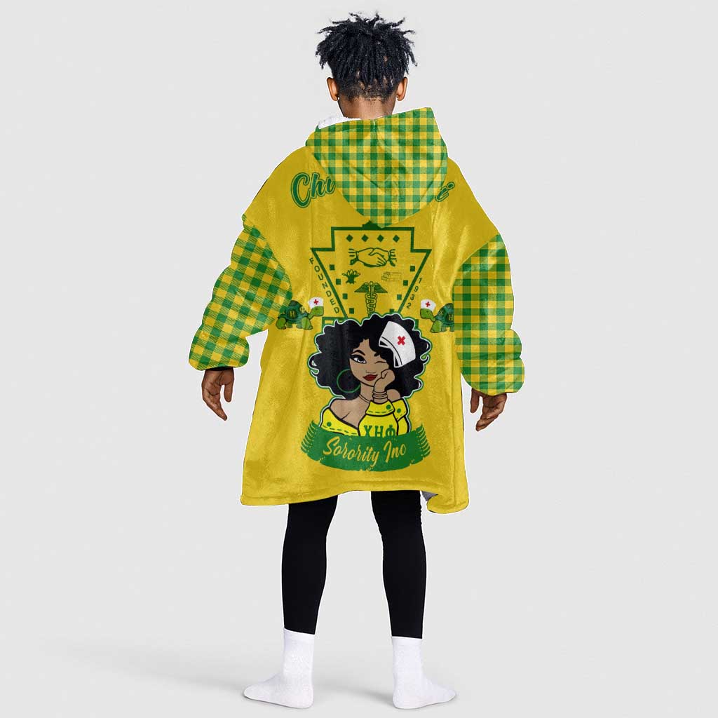 Chi Eta Phi Sorority Nurse Kid Wearable Blanket Hoodie Show Your Sorority Pride