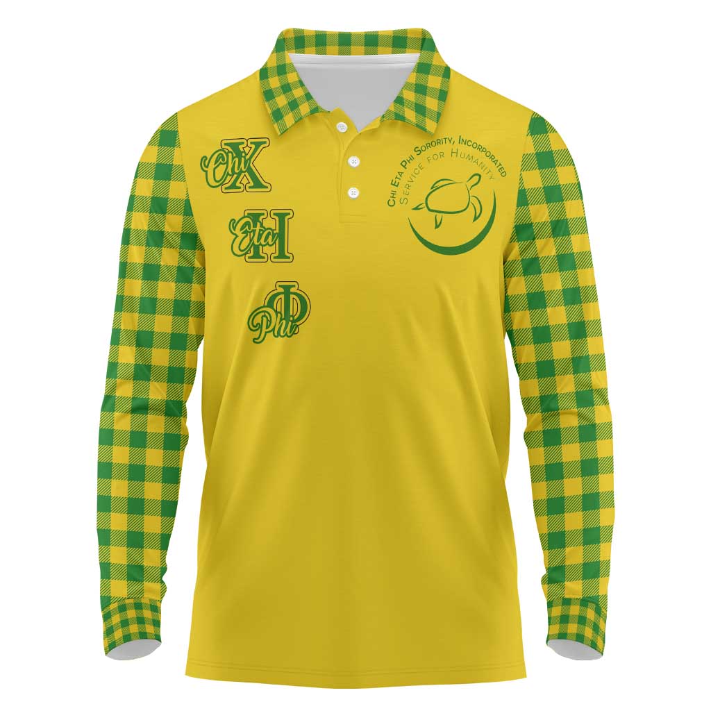 Chi Eta Phi Sorority Nurse Long Sleeve Polo Shirt Show Your Sorority Pride