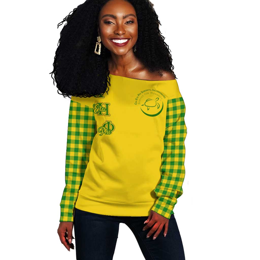 Chi Eta Phi Sorority Nurse Off Shoulder Sweater Show Your Sorority Pride