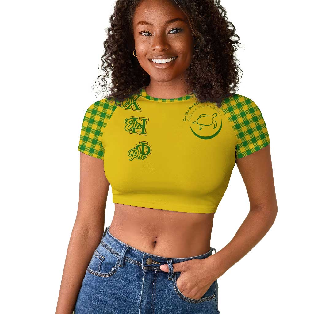 Chi Eta Phi Sorority Nurse Raglan Cropped T shirt Show Your Sorority Pride