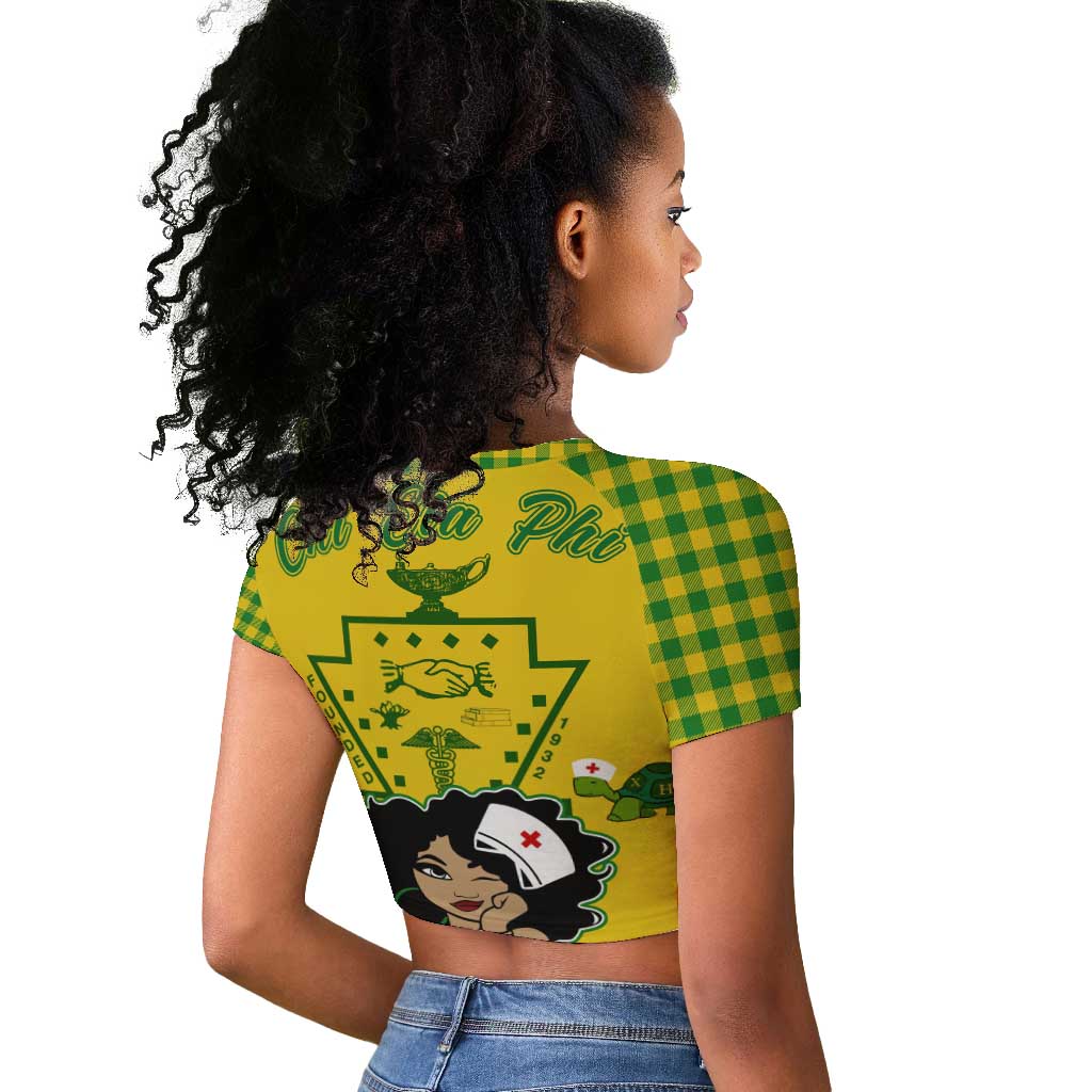 Chi Eta Phi Sorority Nurse Raglan Cropped T shirt Show Your Sorority Pride