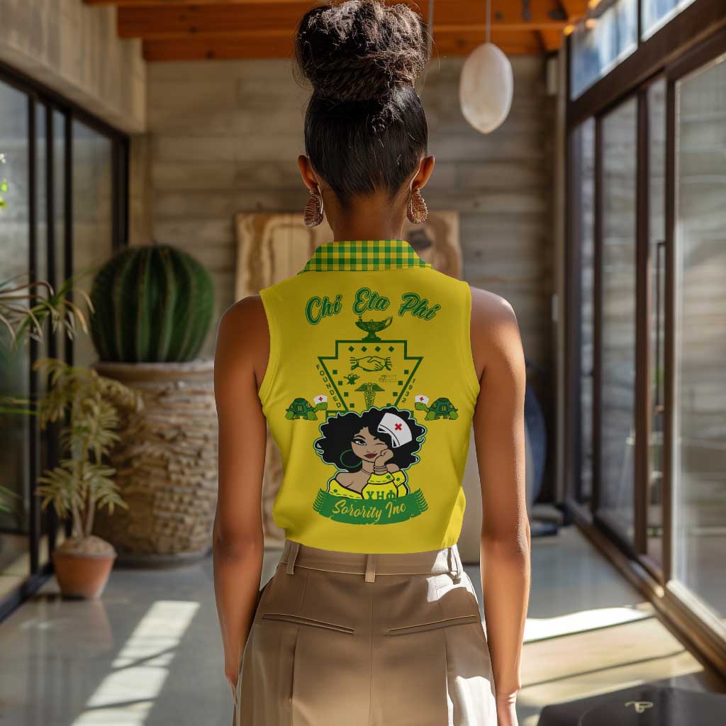 Chi Eta Phi Sorority Nurse Women Sleeveless Polo Shirt Show Your Sorority Pride