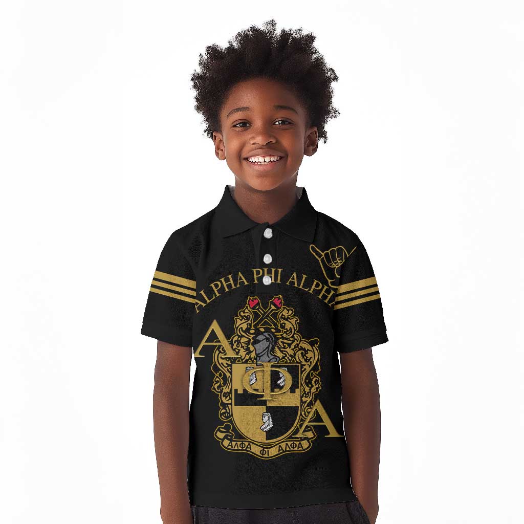 Alpha Phi Alpha Fraternity Kid Polo Shirt Classic APA Style