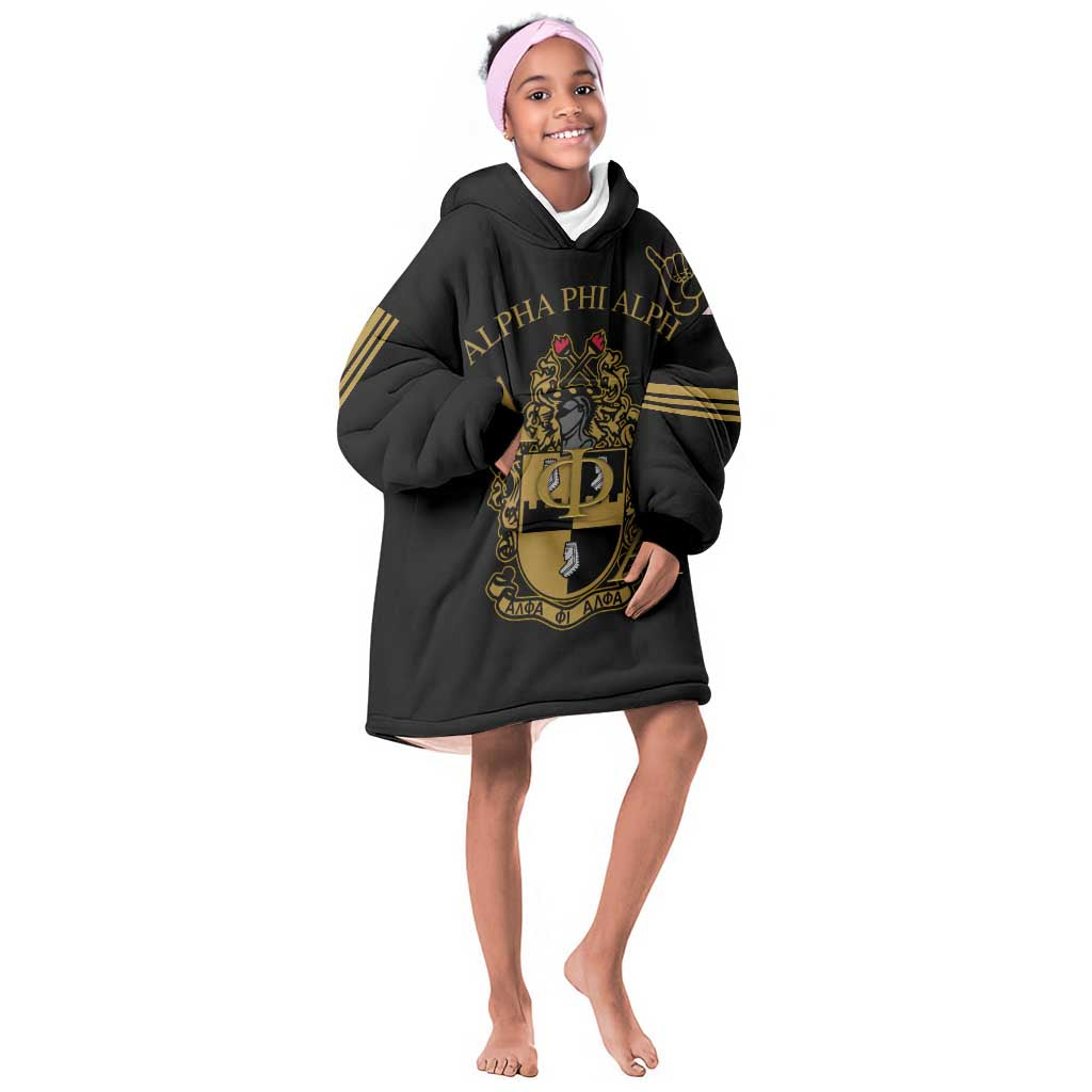 Alpha Phi Alpha Fraternity Kid Wearable Blanket Hoodie Classic APA Style