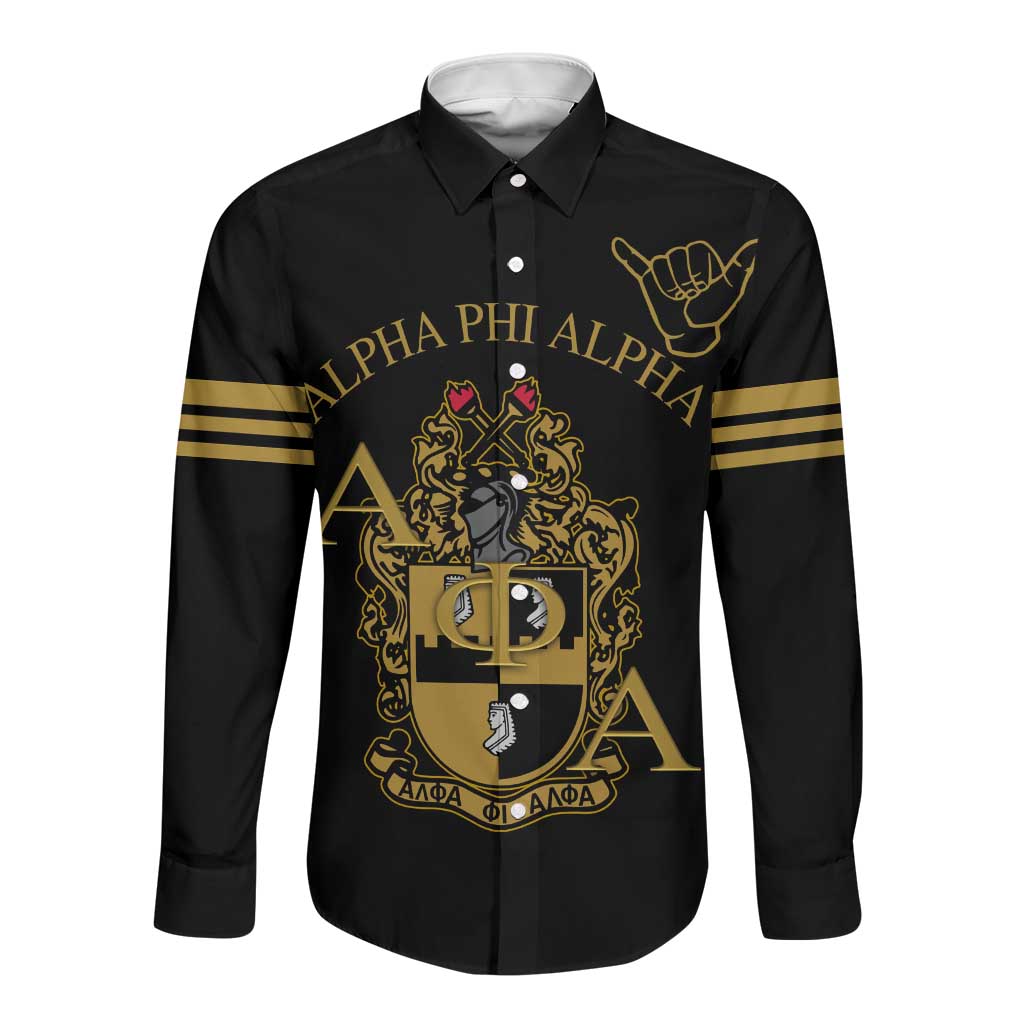 Alpha Phi Alpha Fraternity Long Sleeve Button Shirt Classic APA Style