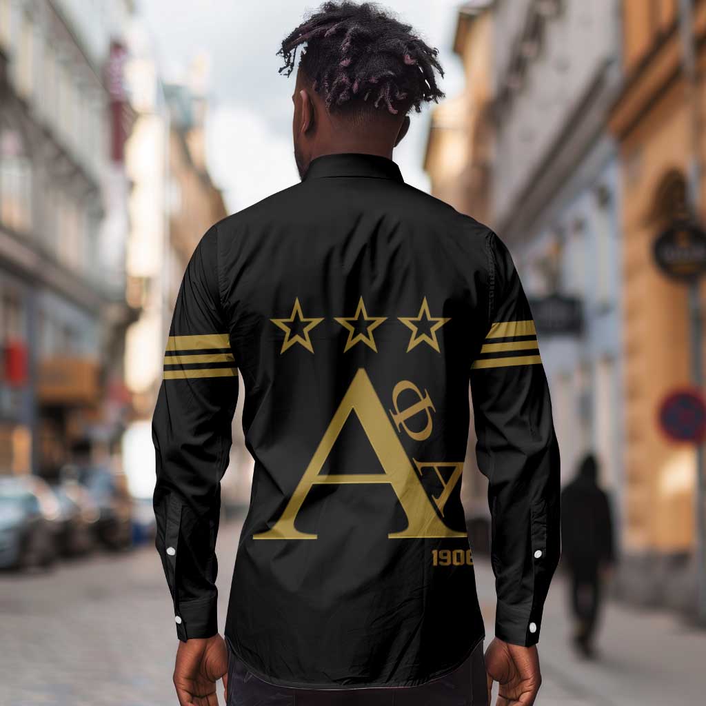 Alpha Phi Alpha Fraternity Long Sleeve Button Shirt Classic APA Style